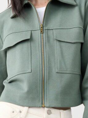 Knit Twill Cropped Jacket